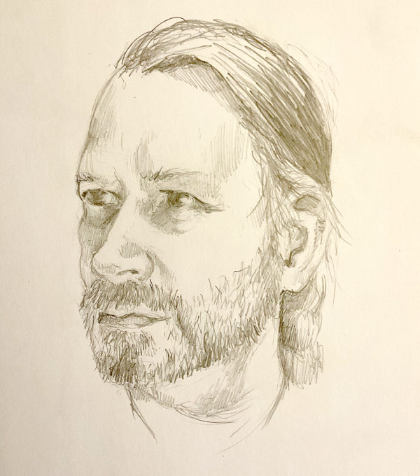 Sketch for Are There Deserts in Vector Space, 2025, Pencil on Paper