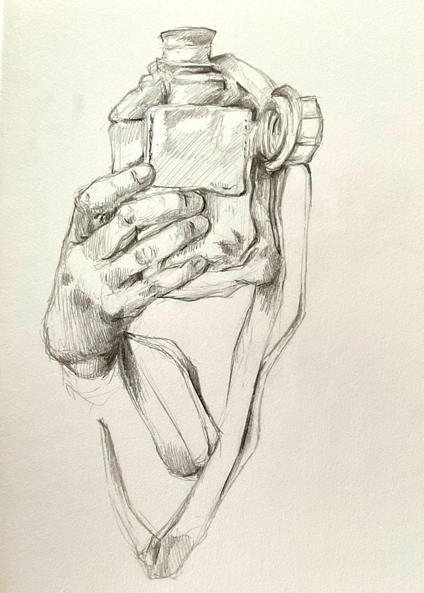 Sketch for Are There Deserts in Vector Space, 2025, Pencil on Paper
