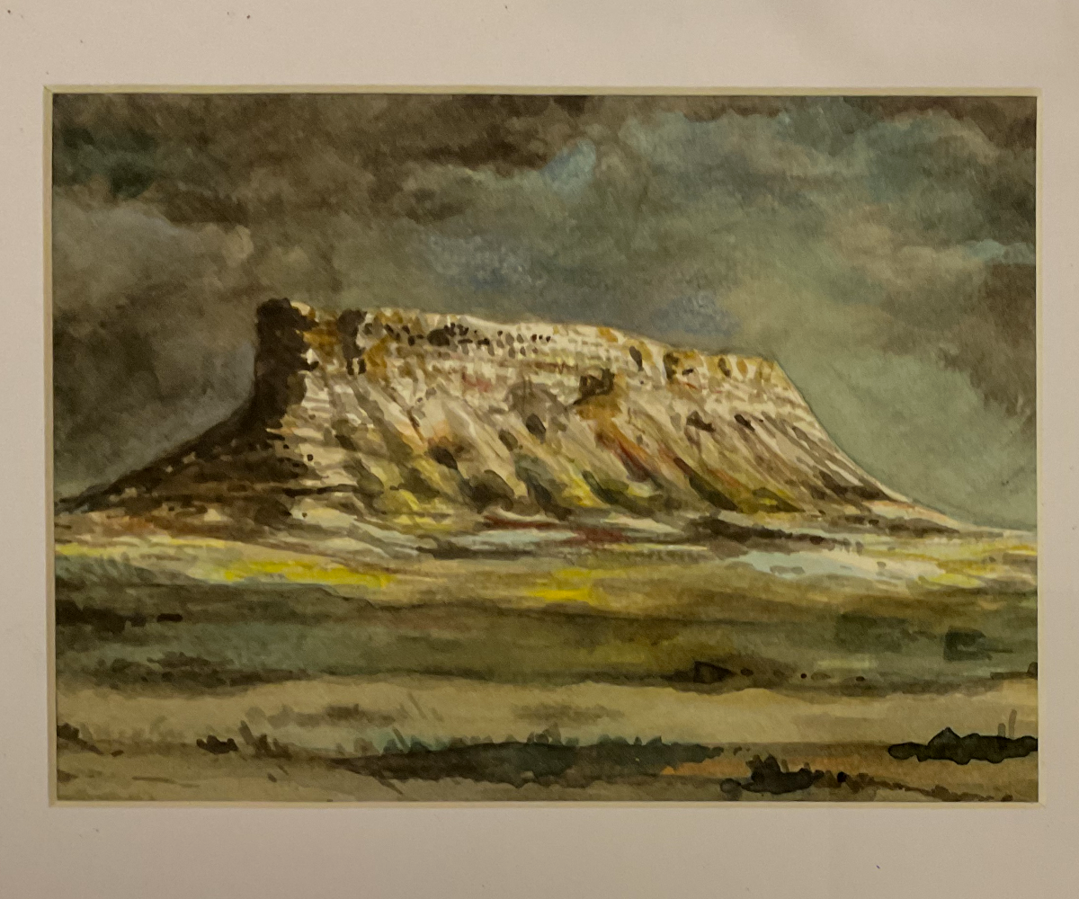 Painted Black Mesa Optimizer, 2026, Ink and Watercolour on Paper